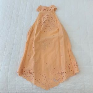 Catherine Malandrino peach cotton lace halter top